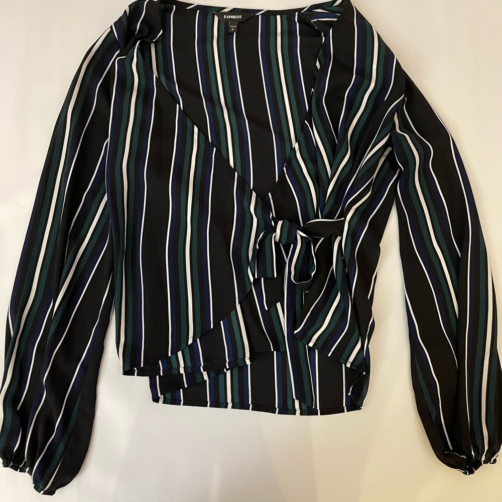 Express Puff Sleeve Wrap Blouse